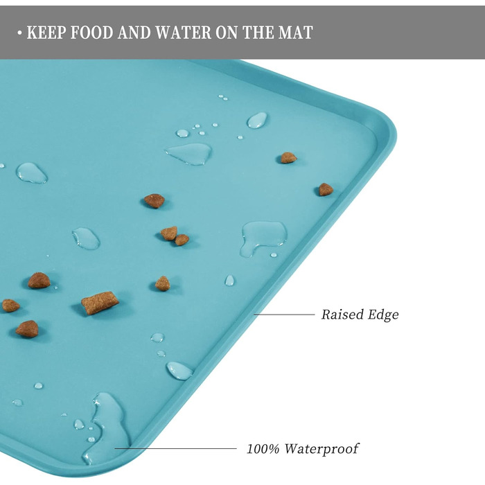 Силіконовий килимок для тварин Reopet - водонепроникний килимок для собак та котів з піднятими бортиками, 60 x 40 см, 1 шт.