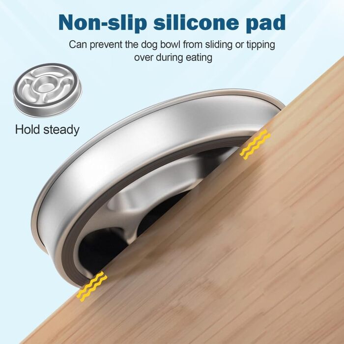 Миска для собак зі нержавіючої сталі, Slow Feeder, Ø 21 см, антислизька, для уповільненого годування, запобігає ковтання, проти запор, для собак, кольорова миска (Колір 2)