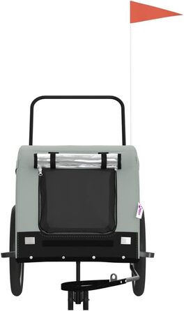 Причіп для велосипеда для собак Сірий та Чорний, Oxford-Gewebe та залізо, LH82049