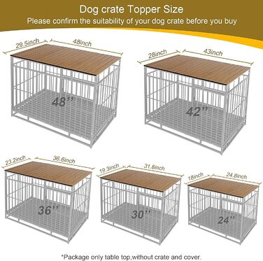 Алюмінієвий накид на переноску для собак, 91.4 см, складана будка, декоративне зберігання, для переносок, колір горіх (тільки накид)