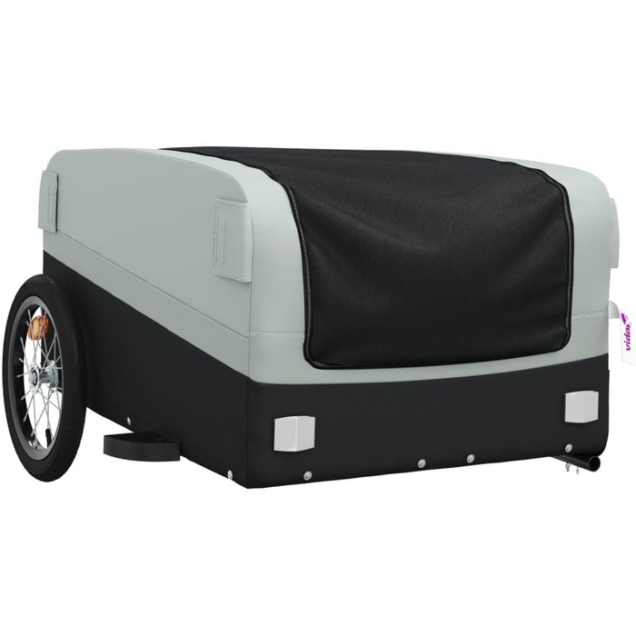 Причіп для собак Gecheer, чорний та сірий, 126x63x50 см, вантажопідйомність 30 кг, з відбивачами та прапором