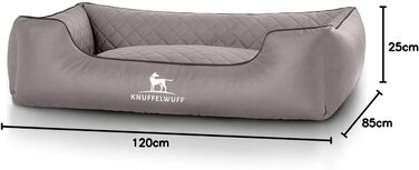 Крісло-ліжко для собак Milan XXL, штучна шкіра, 120 x 85 см, сірий колір, миється