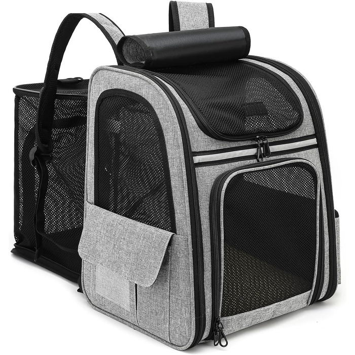 Рюкзак для кота/собаки Dogat: зручний та дихаючий рюкзак-переноска для подорожей, сірий