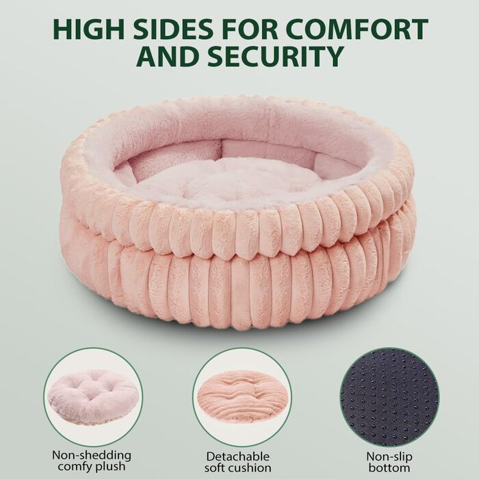 Килимок для котів ODIWEN 50x50 см, м'який, рожевий - зручне ліжко для котів та маленьких собак