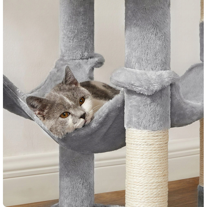 Комплекс для котів Feandrea: стовп-драбалка з лежаком, ігровий замок (101 - 160 см)