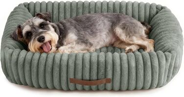 Ортопедичний лежак для собак великих порід, лежанка для собак, м'який лежак, знімний килимок, лежанка-софа з ручками, 109x76x20 см, сірий (M-P)