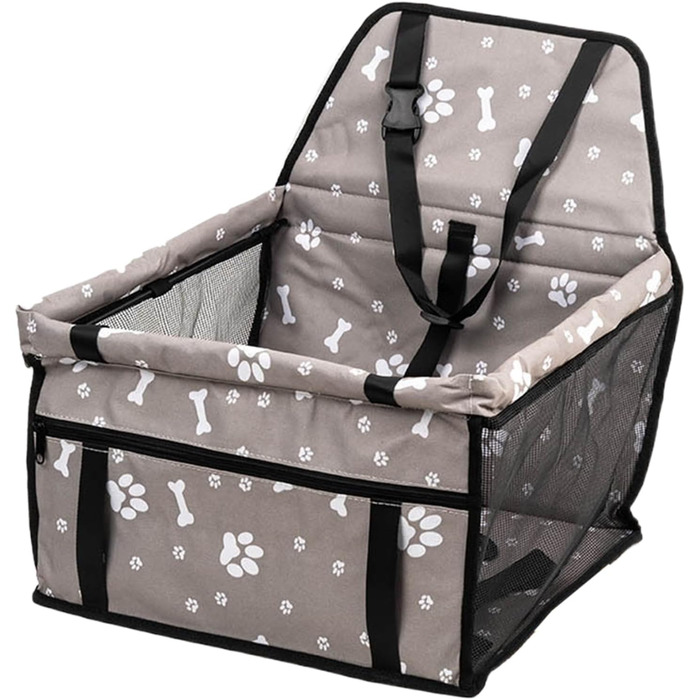 Підвищення для собак у машину Hdetransportbox - переносна підставка для собак з сумкою для зберігання - автокрісло для цуценят, складане, аксесуари для подорожей з домашніми тваринами для тривалих поїздок (сірий, B)