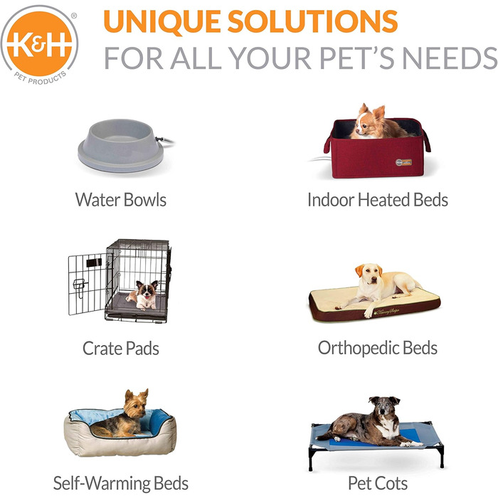 Охолоджуване собаче ліжко K&H Pet Products для вулиці, з піднятим бортиком, дихаюча сітка, 81x64x18 см, Realtree Edge Camo/чорна сітка