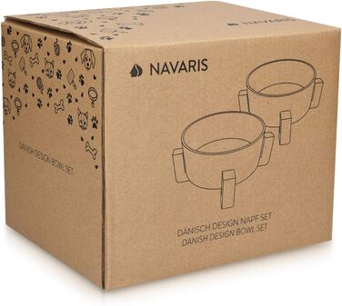 Набір мисок для котів та собак Navaris (2 шт) - серія Babus, сірий