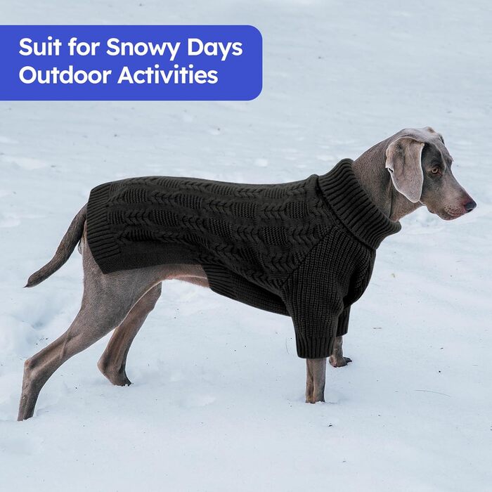 Пуловер для собак ASENKU XXL: теплий зимовий пуловер для великих собак, Пітбуль, Лабрадор, сірий колір