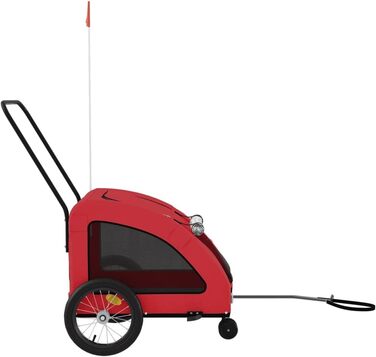 Фургон для собак VidaXL - червоний, 45 кг, Oxford-Gewebe, з прапором та відбивачами