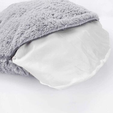 Ортопедичне круглі ліжко для собак XL: м'яке, антистрес, з ефектом пам'яті, для великих та середніх собак, легко миється, сірий колір, діаметр 70 см