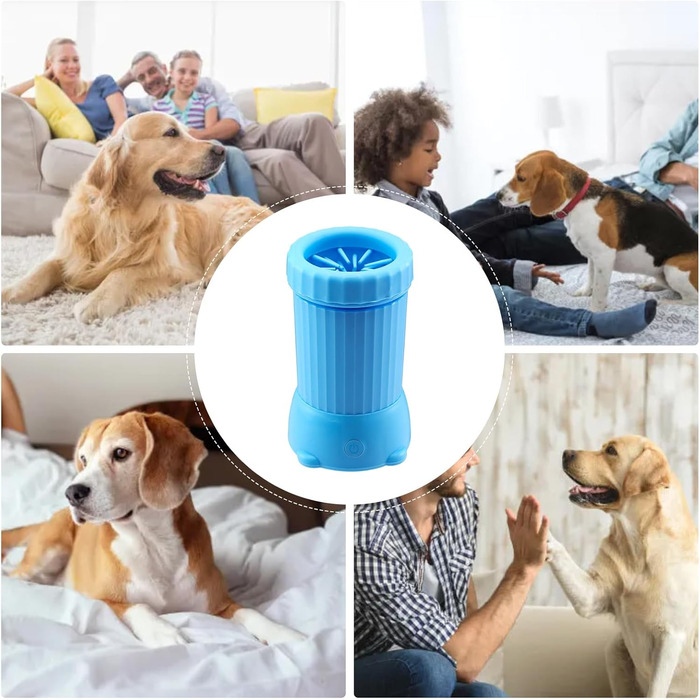 Автоматичний мийка лап для собак: USB-зарядка, для середніх собак, блакитна