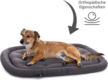 Ортопедичний лежак для собак середніх порід, 90x60 см - Лежанка для собак, що миється до 95°C, без запаху, міцна, для використання в приміщенні та на вулиці, Made in Germany (L - 90x60 см, Антрацит)