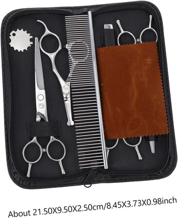 Ножиці для стрижки шерсті собак з нержавіючої сталі - практичні ножиці для грумінгу домашніх тварин з округлими кінцями для точного підстригання шерсті та безпечної роботи