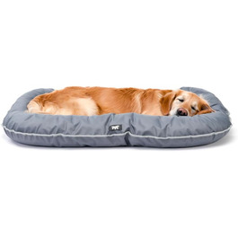 Ортопедичне собаче ліжко Ferplast для великих собак. Знімна наволочка, водонепроникна, 110 x 70 x 8 см, сірого кольору.