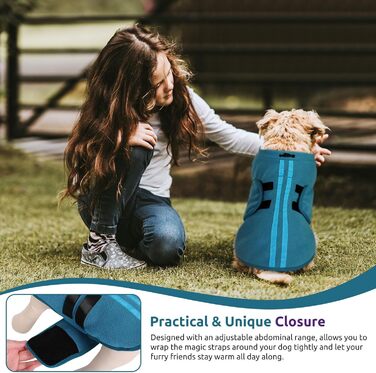 Теплий флісовий жилет для собак Пузаукал: зручний одяг для маленьких та середніх собак, жилетка для собак, тепла сорочка для собак, жилет для котів та собак, колір Павич