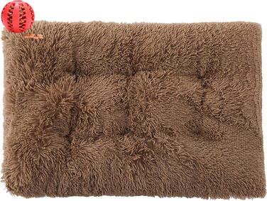 М'яке ліжко для собак та котів Rectangular, великий розмір, 65x50 см, колір кавовий