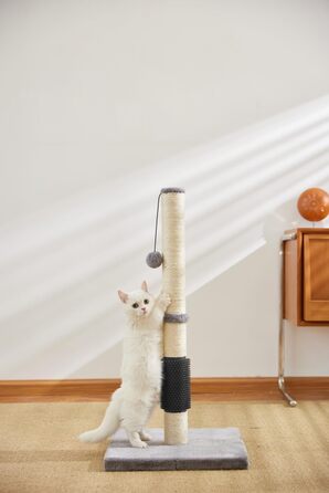 Кігтеточка LOS ANDES 80 см з інтегрованою щіткою для грумінгу, міцна кігтеточна колона з іграшкою-кулькою для котів, 80 см
