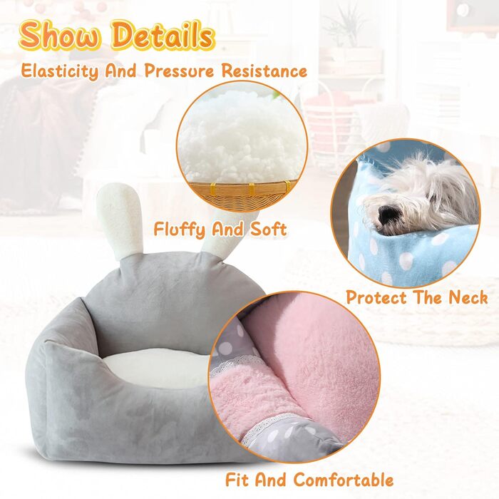 Килимок для котів та собак PETCUTE XL Рожевий: м'який, теплий, для котів та маленьких собак, з дизайном кролика, можна прати