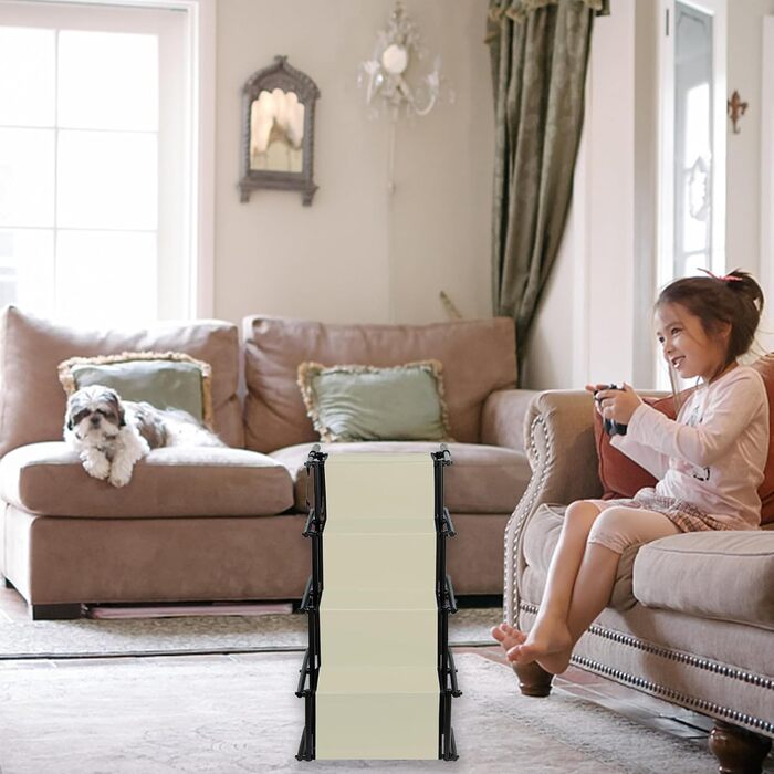 Рампа для собак Homewell - розкладна, до 70 кг, регульована - для маленьких, середніх, великих та хворих собак. Легко зберігати (Бежева)