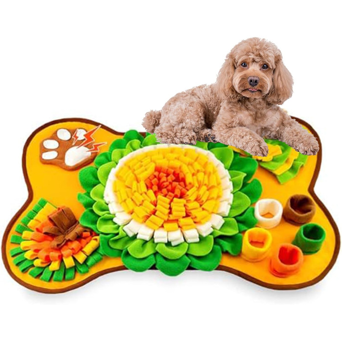 Килимок для собак, 63,5 x 43,2 см, великий, миючий, з дзвоником, антиковзкий, для інтелектуальних ігор, іграшка-головоломка для собак