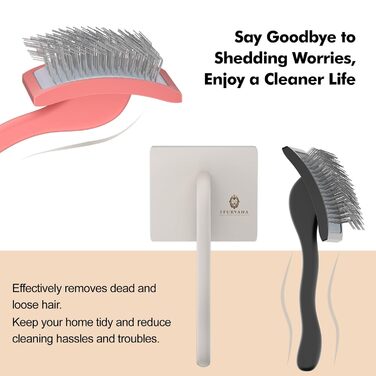 Професійна щітка для грумінгу домашніх тварин Robuste | Для довгошерстих та кучерявих собак та котів (кремово-білий)