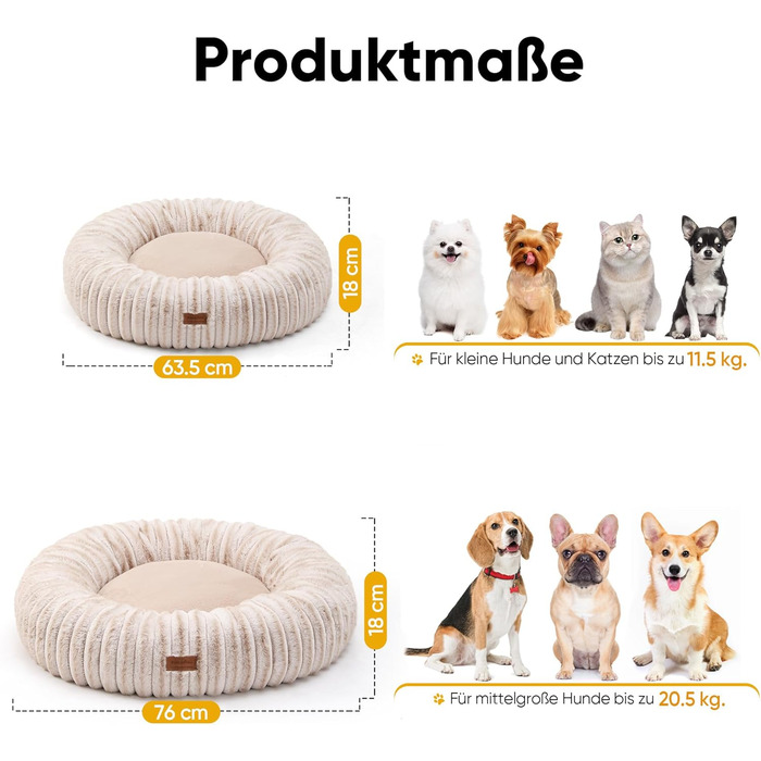 Ортопедичне ліжко для собак та котів FUKUMARU, 76x76x18 см, знімний чохол, сучасний дизайн з градієнтом