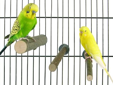 VogelKing комплект із 9 сідал для птахів із натурального дерева, різні розміри (3×14 см, 3×20 см, 3×26 см), для хвилястих папуг, амадин, корел, папуг та інших, набір сідал для клітки