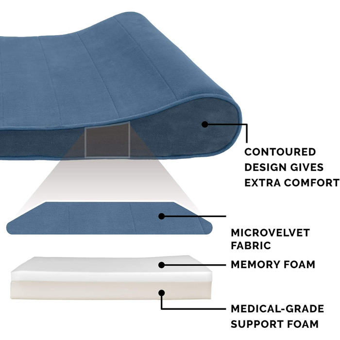 Ортопедичне ліжко для собак Furhaven, великі породи, до 34 кг, знімний, пральний чохол, Minky Plüsch & Samt Luxe, сірий колір, Jumbo/XL, розмір 91 x 61 x 14 см