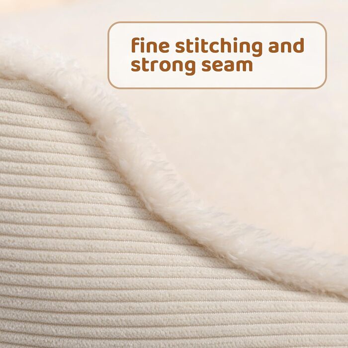 Кругле ліжко для котів та цуценят Hollypet, м'яке, дихаюче, бежеве (55*50*15 см)