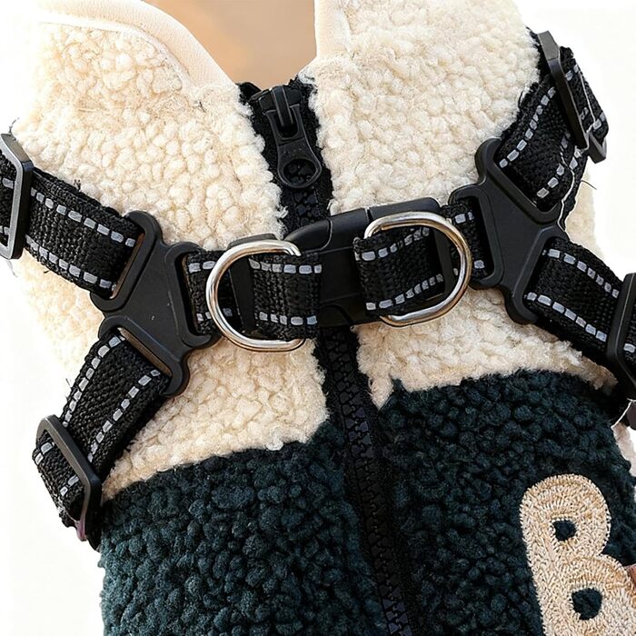 Зимовий теплий одяг для собак, куртка для тварин з отвором для повідка, для холодної погоди – рожевий/білий (зелений/білий), для маленьких та середніх собак