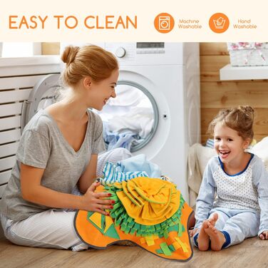 Килимок для собак Nobleza, розвиває інтелект, миється, складається, 70x70 см, помаранчевий