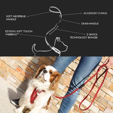 EzyDog Zero Shock Lite повідок для малих собак, 120 см, фіолетовий, з амортизатором, відбивний, еластичний