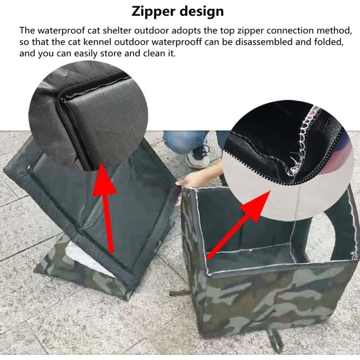 Кіт Будинок для Зовні, Зимостійкий, Водонепроникний, для Вуличних Кітів, 43 x 40 x 45 см