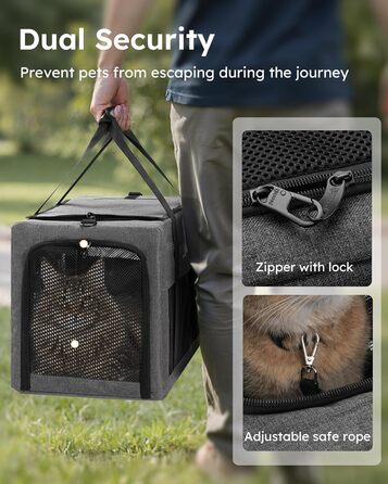 Переносна переносна сумка для котів Pecute Katzentasche, XL, 47x33x30 см, сіра