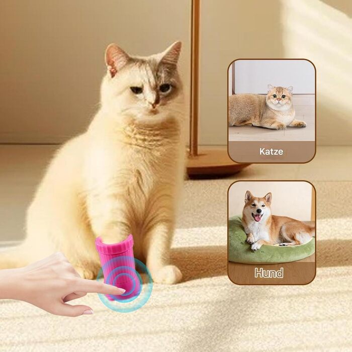 Автоматичний очищувач лап для собак, електричний | USB-пристрій для чищення лап котів та собак, портативний, рожевий