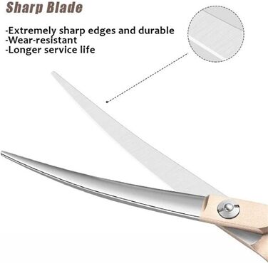 Професійна вигнута ножиця для собак 7 дюймів - ножиці для грумінгу з ергономічною ручкою, регульованим гвинтом, для собак, котів та інших тварин