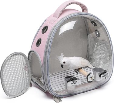 Рюкзак для тварин Ioview: переноска для хом'яків, морських свинок, птахів, котів, собак, черепах, кроликів та інших дрібних тварин. Рожевий, з аксесуарами