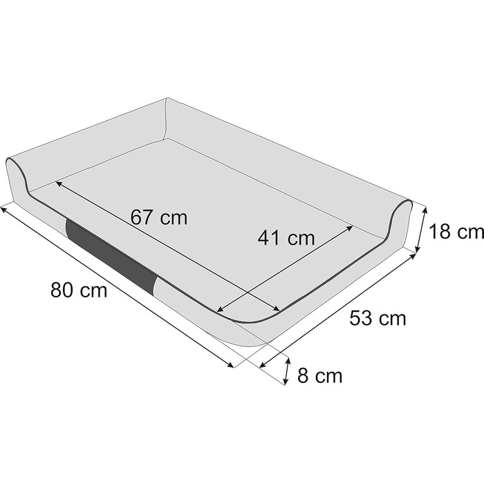 Собаче ліжко, лежанка для собак, м'яка лежанка-софа, килимок для собак, 80x53 см, сірий/бежевий колір