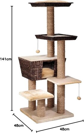 Дряпак для котів Trend Curacao, 48x48x141 см, ігровий комплекс