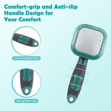 Щітка для собак і котів Zupfbürste: м'яке очищення, для боротьби з випаданням шерсті, підходить для цуценят, Yorkie, Пуделів, кроликів, котів, зелена