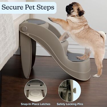 Сходи для собак і котів Petmaker, 3-ступеневі, міцні, з фіксаторами, для дому та авто, колір бежевий