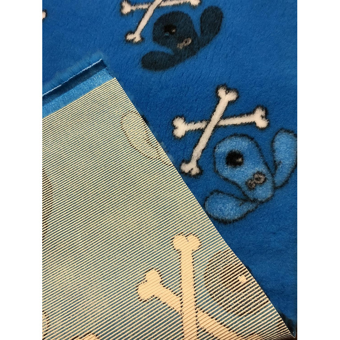 Килимок для собак Elropet Premium 30mm, антиковзаюча підстилка для собак S/M/L, Vet Bed, для маленьких та великих собак, синій кісточковий принт (80x50 см)