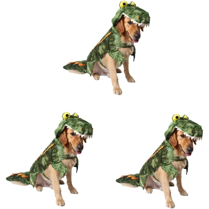 Костюм крокодила для собак - теплий, м'який, для маленьких собак, цуценят та котів. Ідеально для фотосесій та свят (3 шт.)