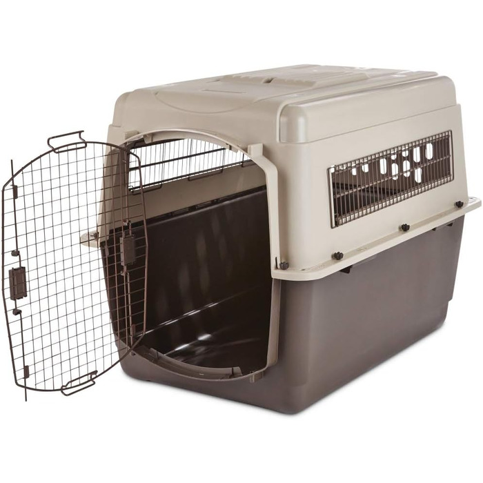 Petmate Ultra Vari: Міцна будка для собак середніх та великих порід. Подорожуйте з комфортом! Виготовлена з перероблених матеріалів. Розміри: 102 x 69 x 76 см. Колір: Бежевий/Чорний