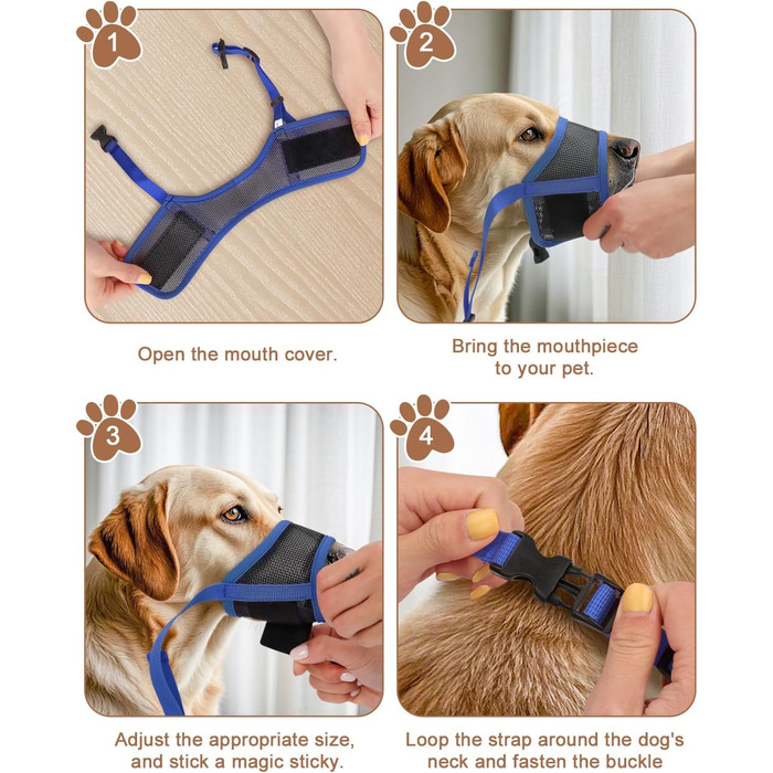 Майка-намордник для собак, м'який Air Mesh, для малих, середніх та великих собак, проти гавкоту та гризіння, дихаючий, можна пити, регульована стрічка, підходить для Німецької вівчарки, Хаскі