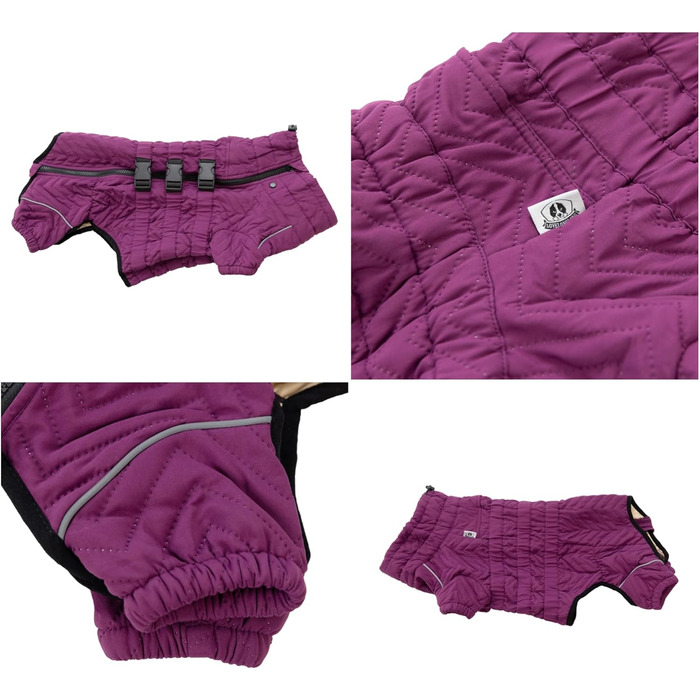Теплий зимовий одяг для собак, жилет, куртка, для чотирилапих, вітро- та водонепроникний, з відбиваючими елементами, для Коргі та Такс, фіолетовий, D-M