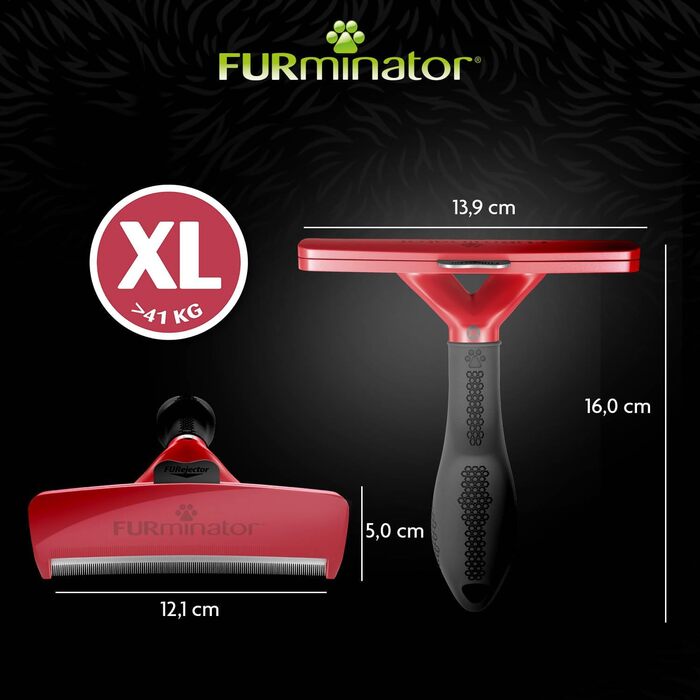 FURminator для собак XL з довгою шерстю — щітка для видалення підшерстя, покращений дизайн
