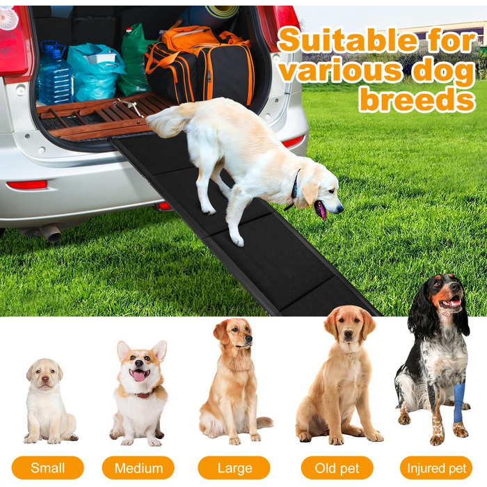 Рампа для собак Gadpiparty 180x50 см, автоскладана, до 136 кг, антиковзка поверхня, для SUV, вантажівок та високих входів